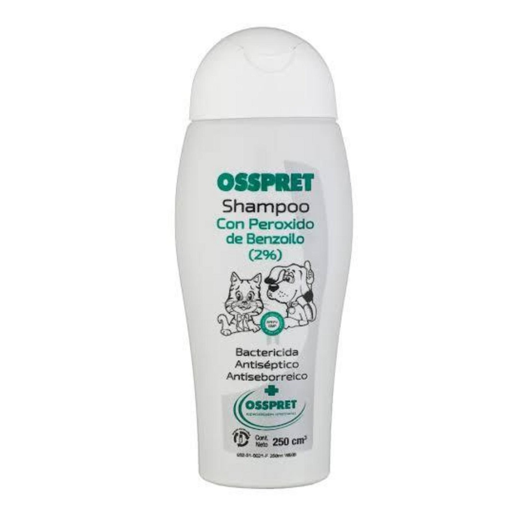 OSSPRET Shampoo Peroxido de Benzoilo 2% x 250 ml