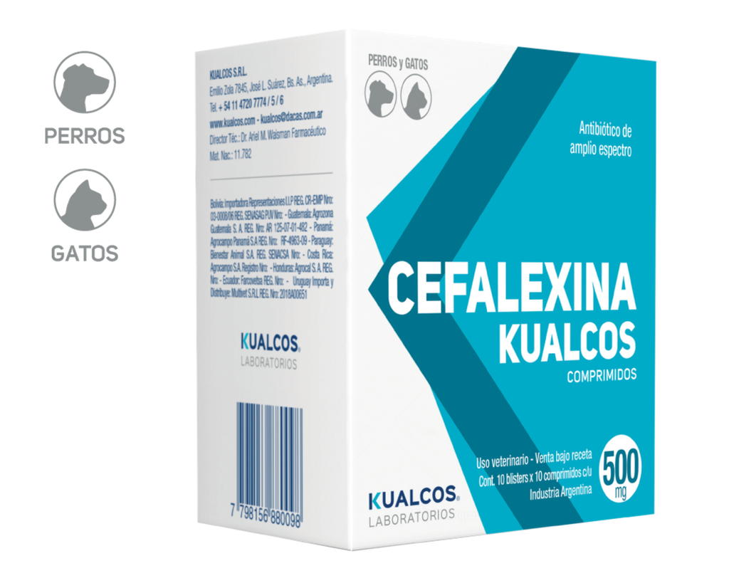 CEFALEXINA Kualcos 500 mg x 100 Comprimidos