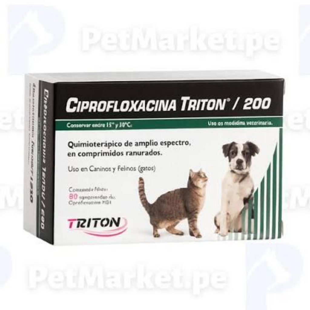CIPROFLOXACINA 200 mg Triton x 80 comprimidos