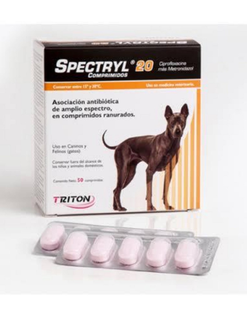 [743] SPECTRYL 20 (Cipro+Metro) x 50 comprimidos