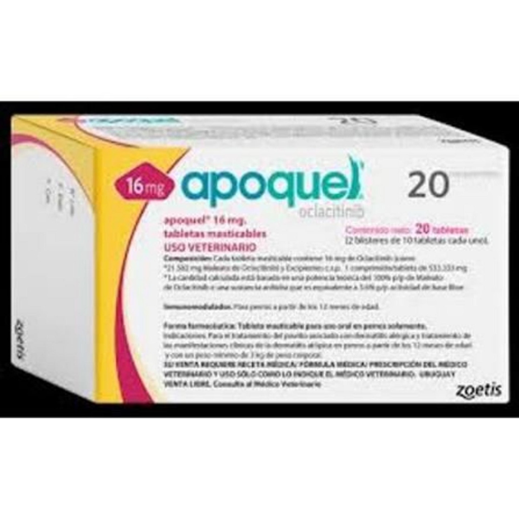 [2546] APOQUEL Masticable CHW 16 mg (27-40 kg) x 20 comprimidos