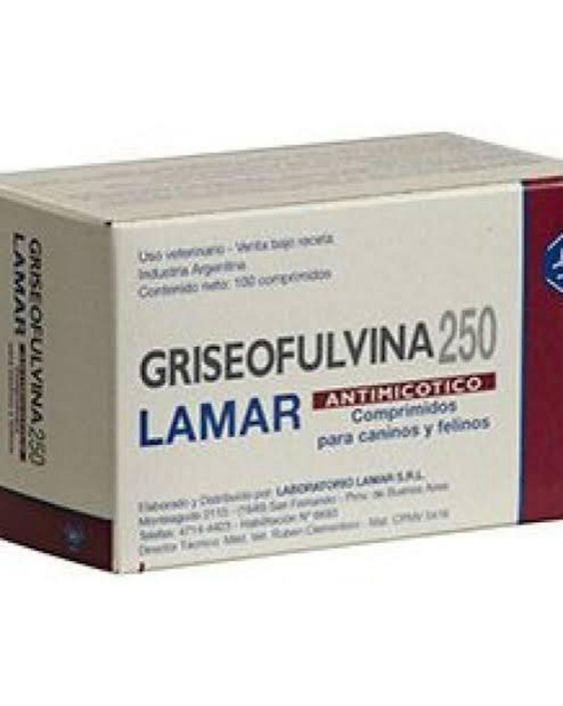 GRISEOFULVINA 250 Lamar x 100 comprimidos
