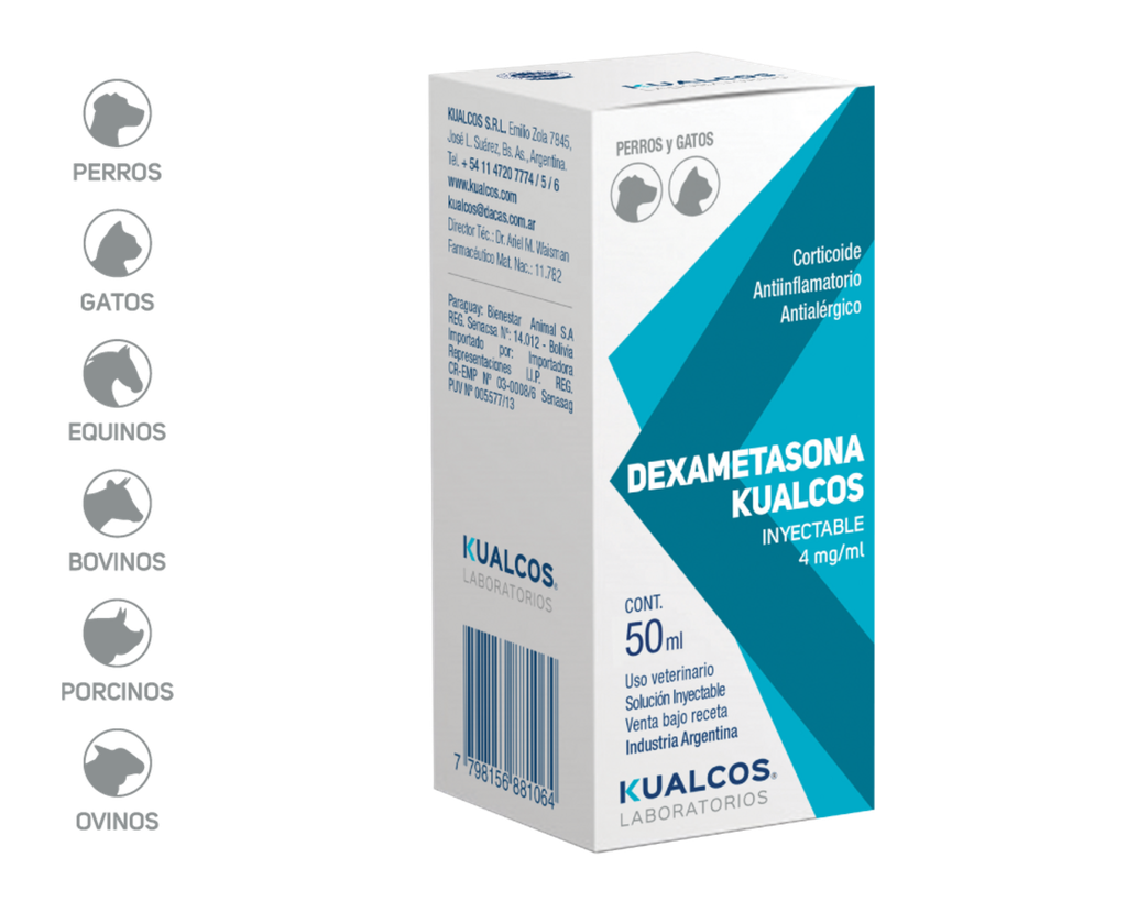 DEXAMETASONA Kualcos iny 4 mg/ml x 50 ml