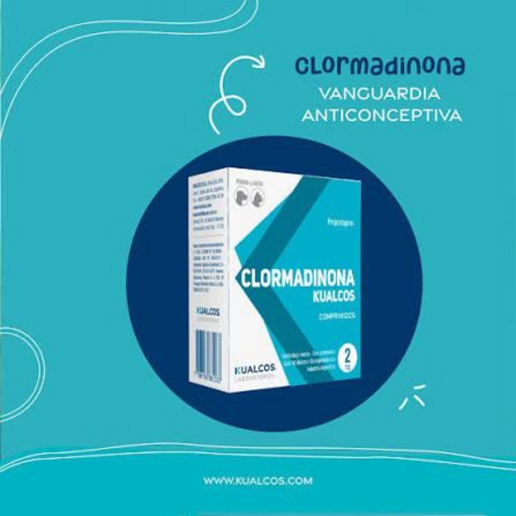 CLORMADINONA Kualcos 2 mg x 400 Comprimidos