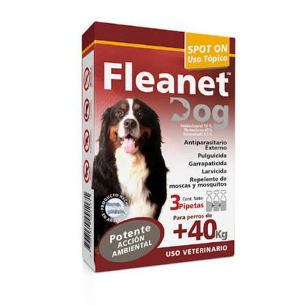 FLEANET Dog Pipeta + 40 kg - 3 x 5 ml