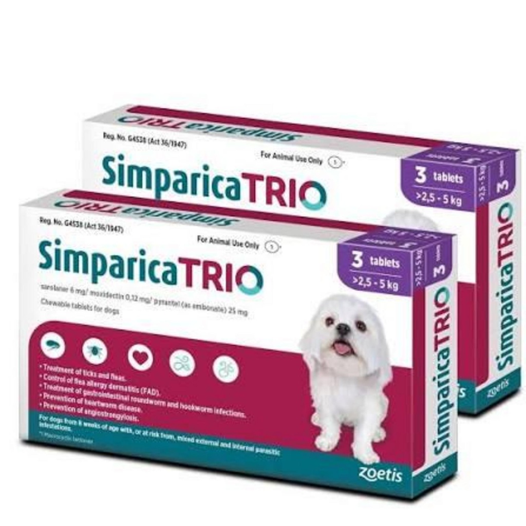 [2505] SIMPARICA Trio 2,6-5 kg x 1 comprimido (Purple)