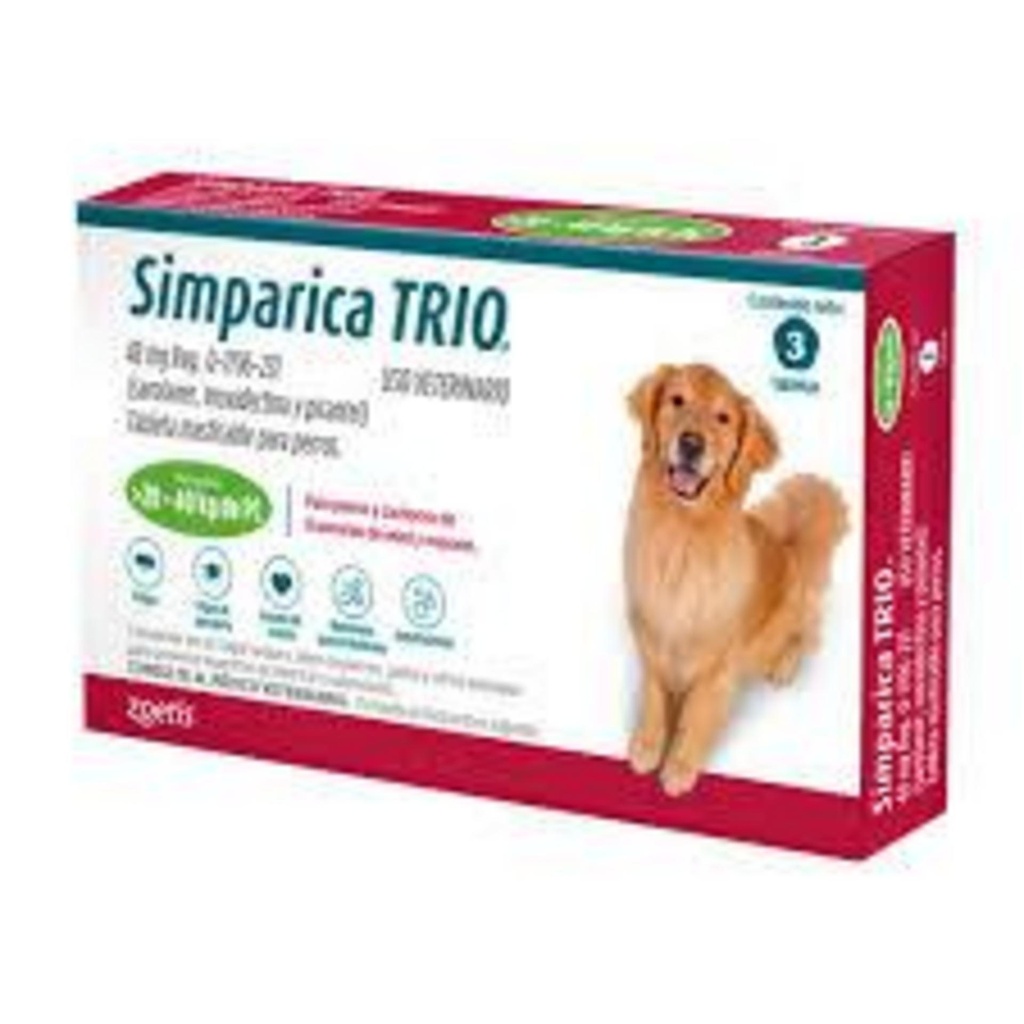 SIMPARICA Trio 20-40 kg x 1 comprimido (Green)
