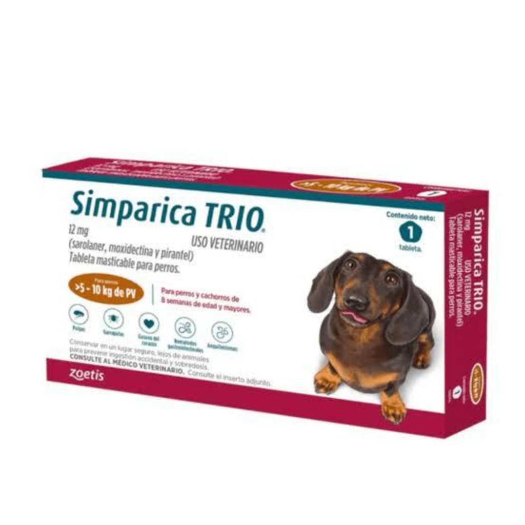 SIMPARICA Trio 5-10 kg x 1 comprimido (Caramel)