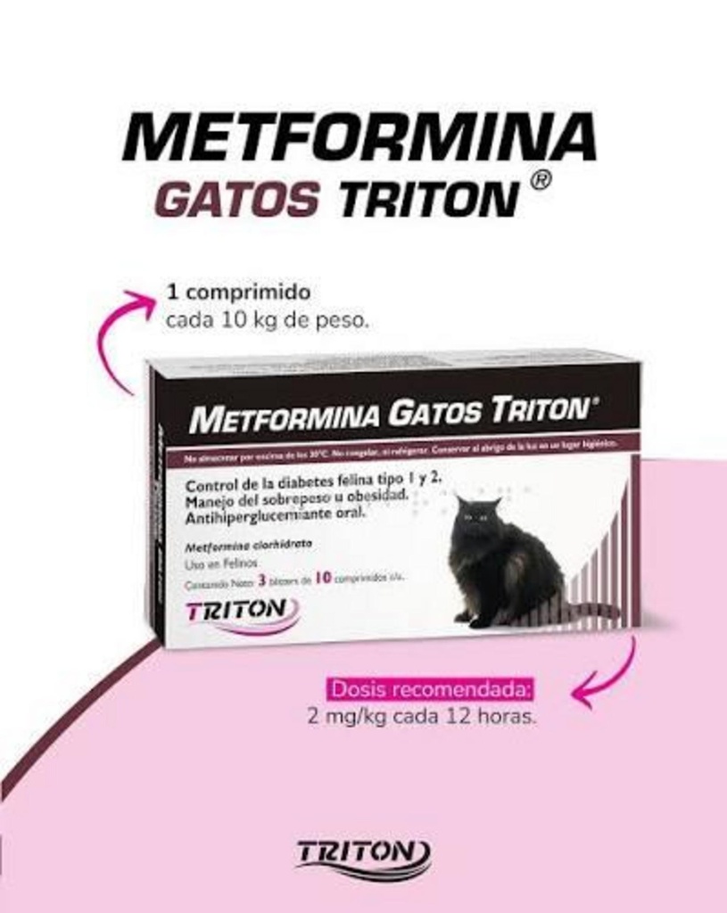 METFORMINA Gatos 20 mg x 100 comprimidos