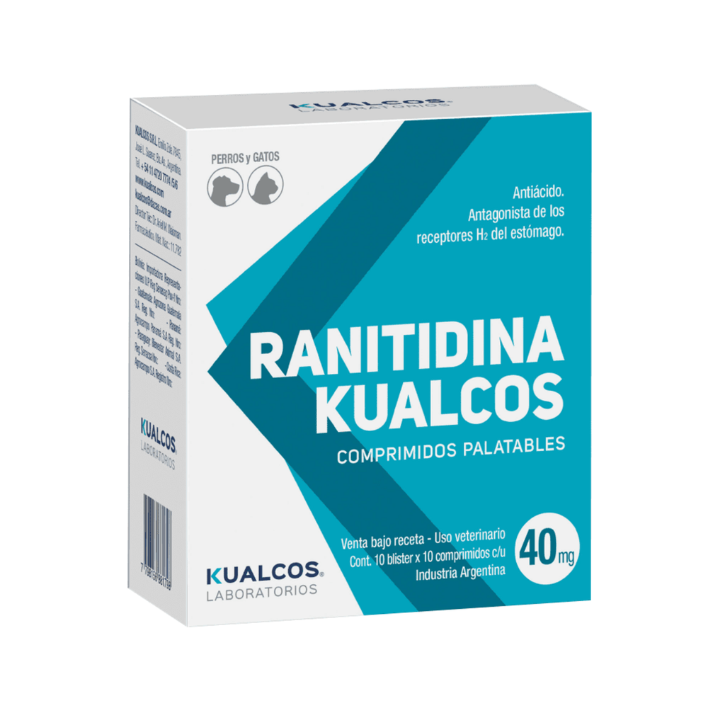 [933] RANITIDINA 40 mg Kualcos x 100 comprimidos